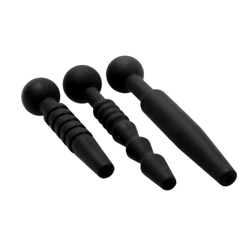 Dark Rods 3 Pc Silicone Penis Plug Set
