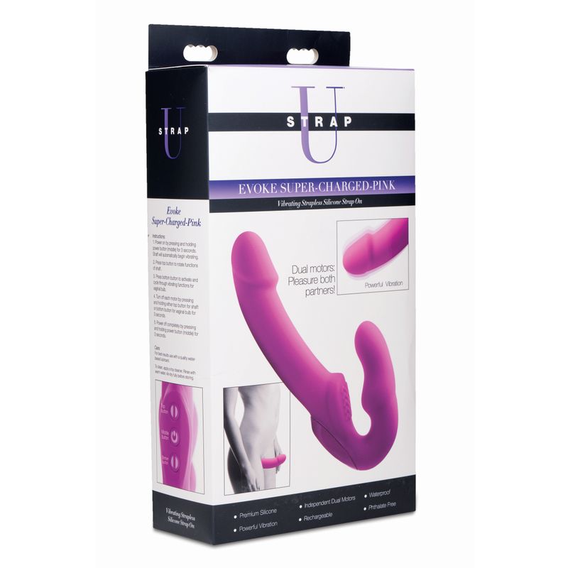 Evoke Rechargeable Vibrating Silicone Strapless Strap On
