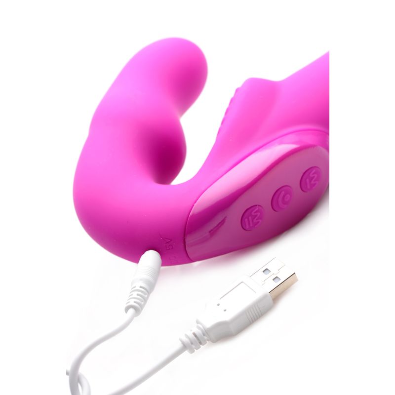 Evoke Rechargeable Vibrating Silicone Strapless Strap On