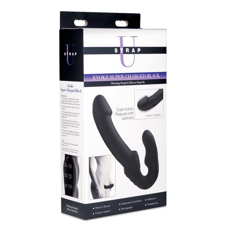 Evoke Rechargeable Vibrating Silicone Strapless Strap On