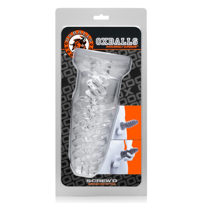 ScrewD Super Squish Corkscrew Jackoff Toy Clear