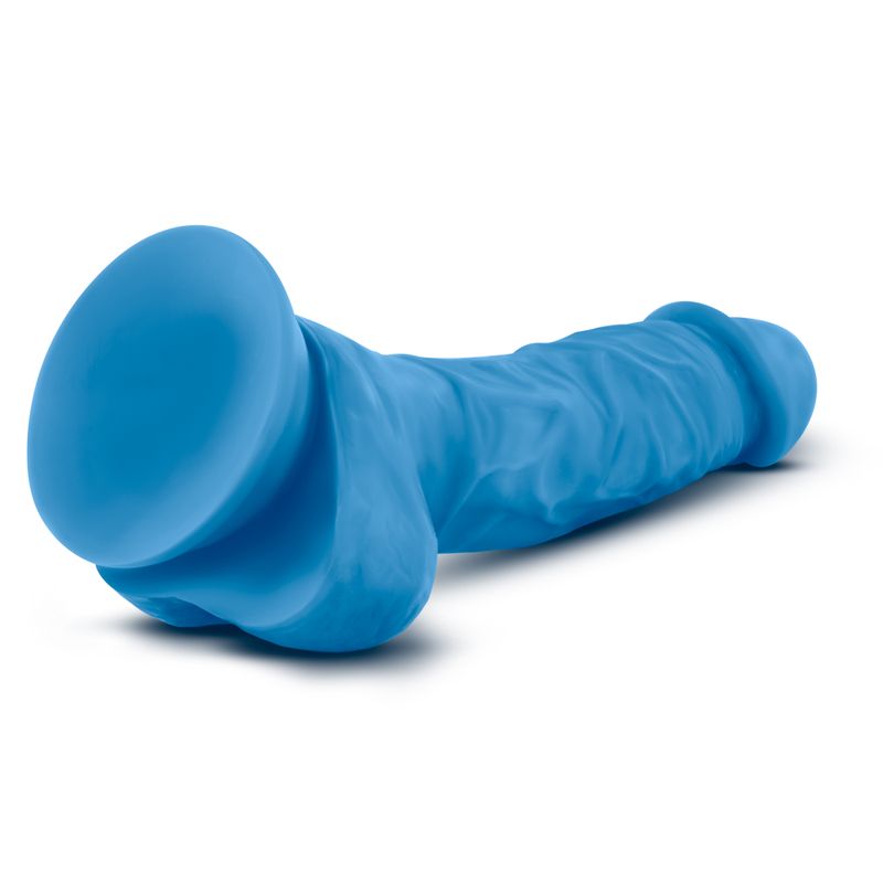Neo Dual Density Cock With Balls 7in Neon Blue