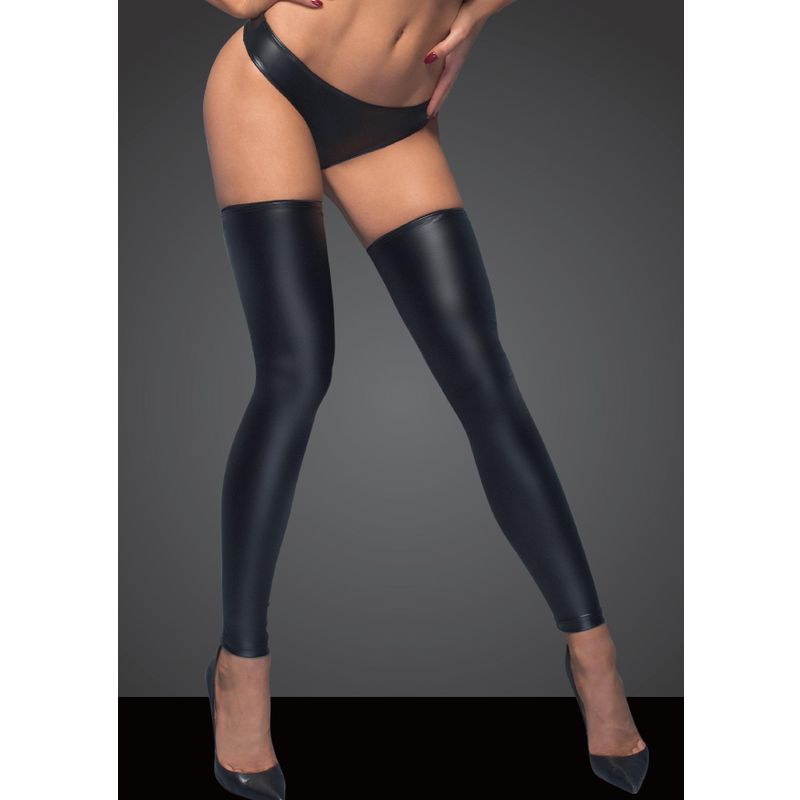 Power Wetlook Stockings And Panties With Silver Zipper