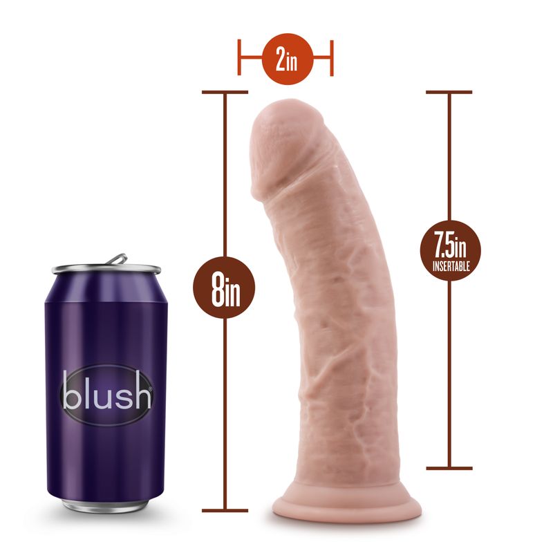 Dr Skin 8in Cock With Suction Cup Vanilla