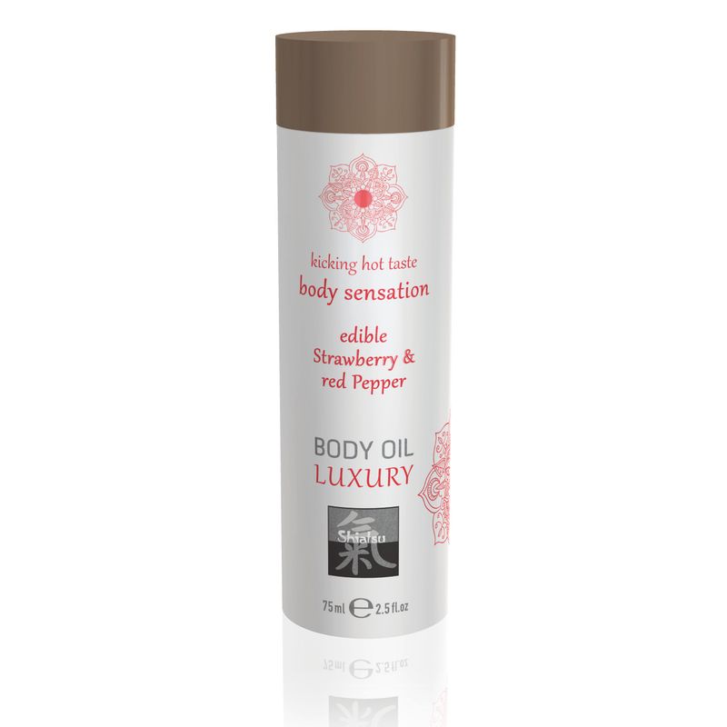 Shiatsu Luxury Body Oil Edible Strawberry and Red Pepper
