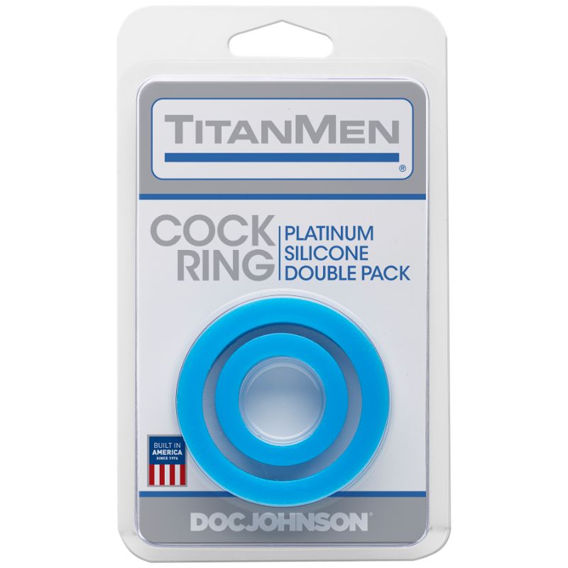 Silicone Cock Rings Double Pk Blue