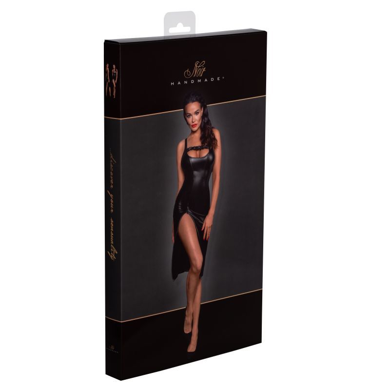 Power Wetlook Midi Dress w Front Zipper