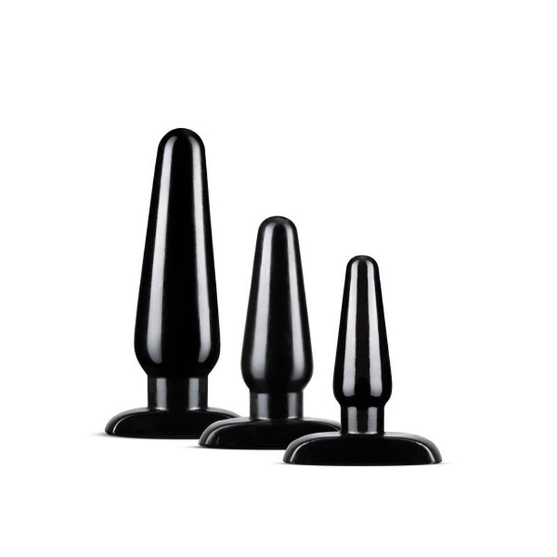 Anal Adventures 3 Pc Basic Plug Kit Black