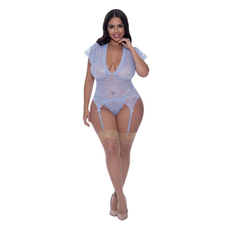 Cap Sleeve Basque and Thong Set