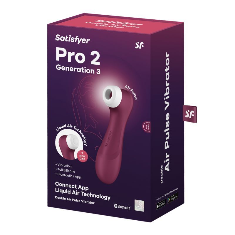 Satisfyer Pro 2 Gen 3 App Control Clitoral Stimulator Wine Red