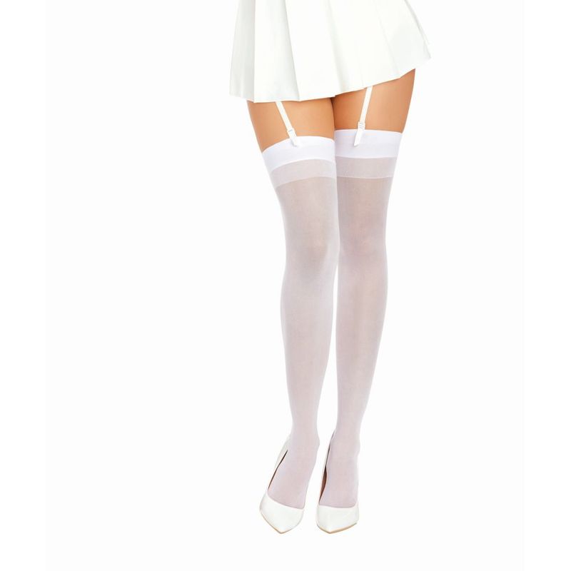 Dreamgirl Back Seam Sheer Thigh High Stockings Black