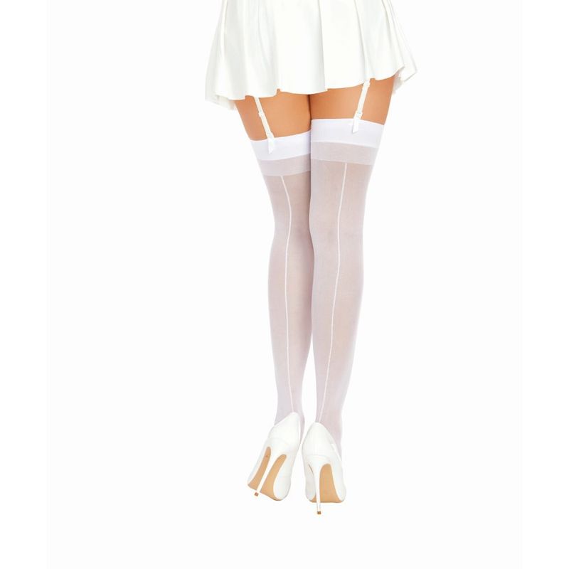 Dreamgirl Back Seam Sheer Thigh High Stockings Black