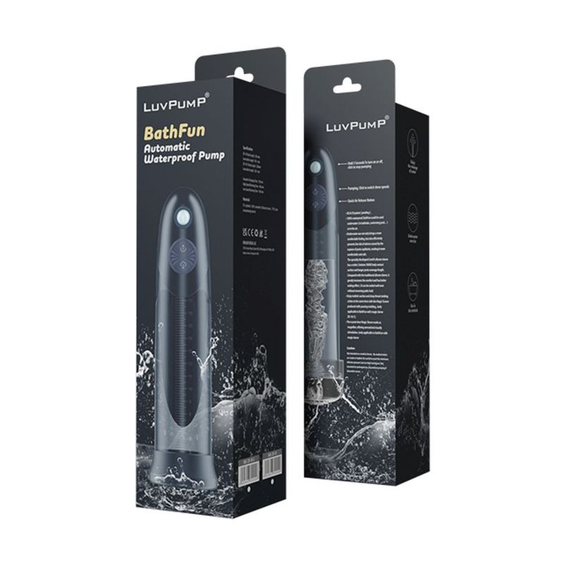 BathFun Automatic USB Waterproof Penis Pump w Magic Sleeve