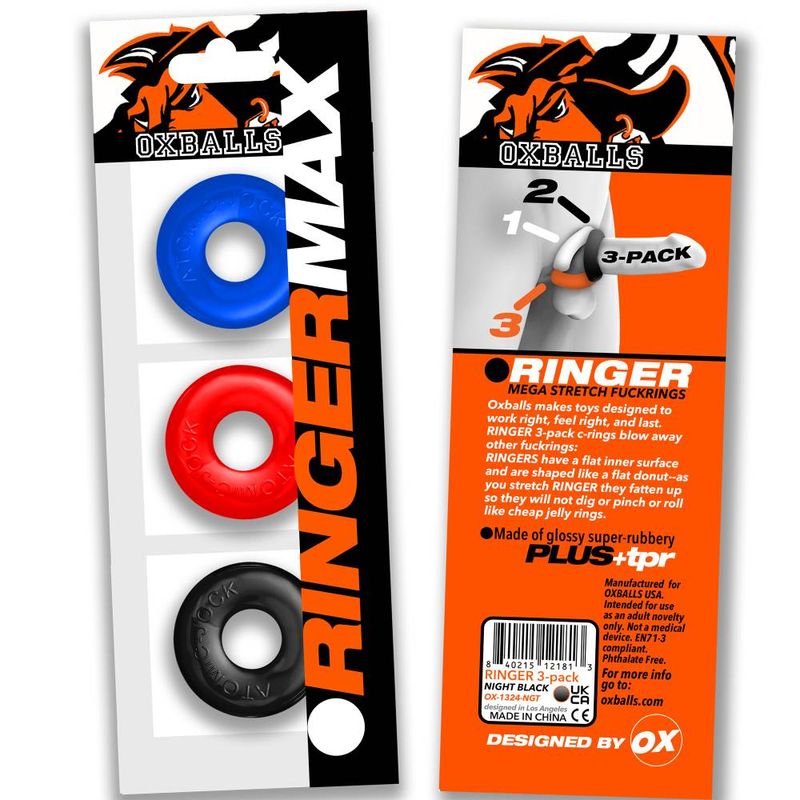 Ringer Max 3 Pc Multi Colour Cockring Set