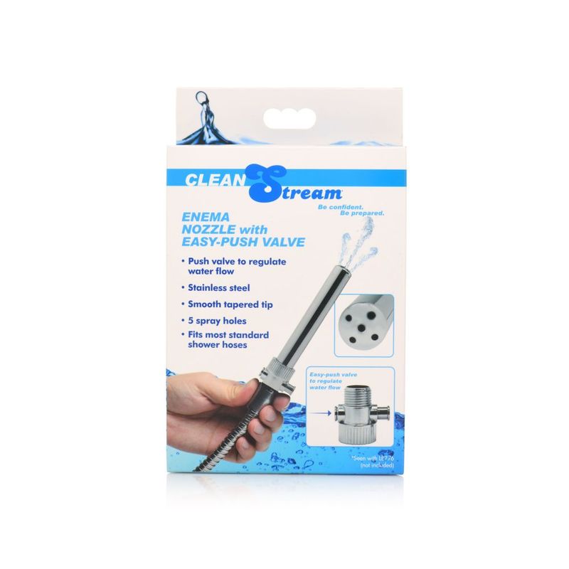 Enema Nozzle With Push Valve