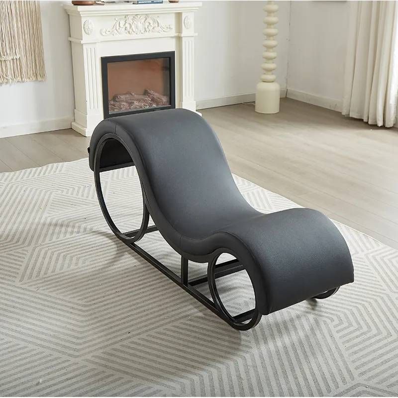 Kama Sutra Mebon Chaise Love Lounge Black with Metal Frame
