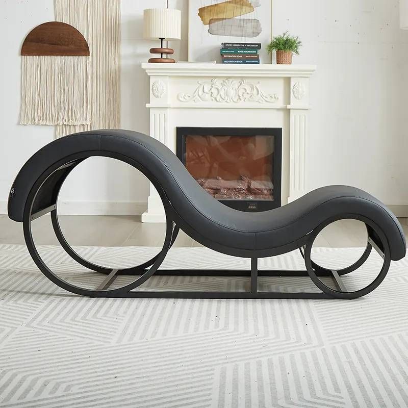 Kama Sutra Mebon Chaise Love Lounge Black with Metal Frame