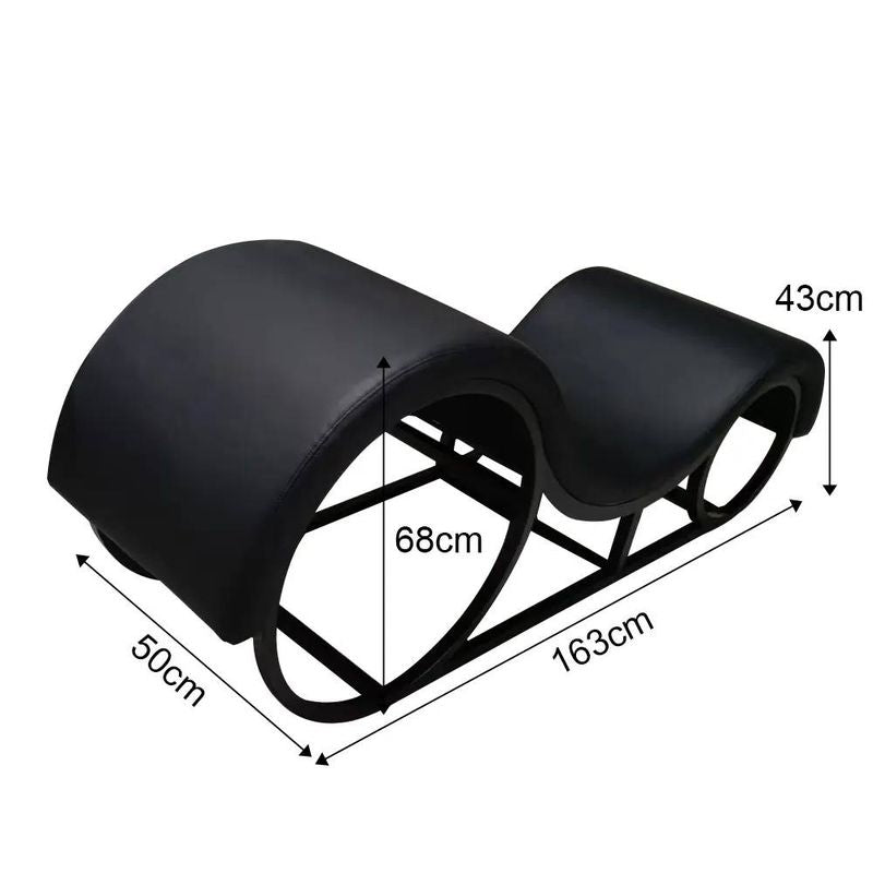 Kama Sutra Mebon Chaise Love Lounge Black with Metal Frame