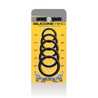 Boneyard Silicone Ring 5 Pc Kit Black