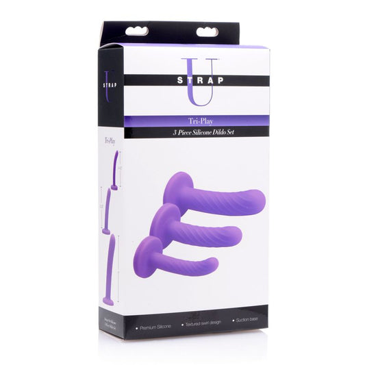 Tri-Play 3 Pc Silicone Dildo Set