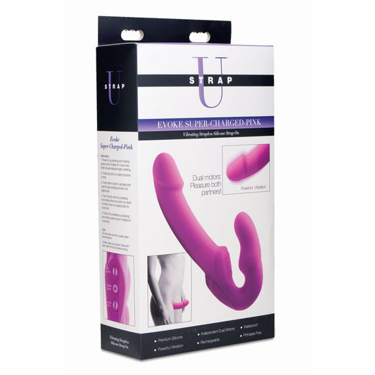 Evoke Rechargeable Vibrating Silicone Strapless Strap On