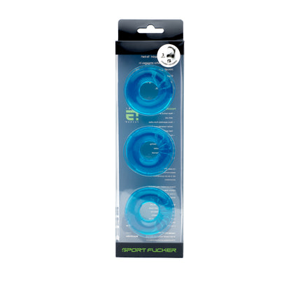 Sport Fucker Chubby Cockring 3 Pk Ice Blue