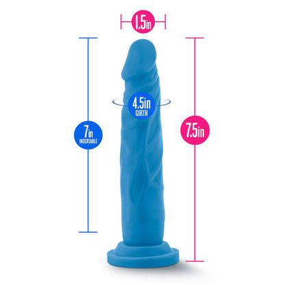 Neo Dual Density Cock 7.5in Neon Blue