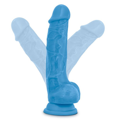 Neo Dual Density Cock With Balls 7in Neon Blue
