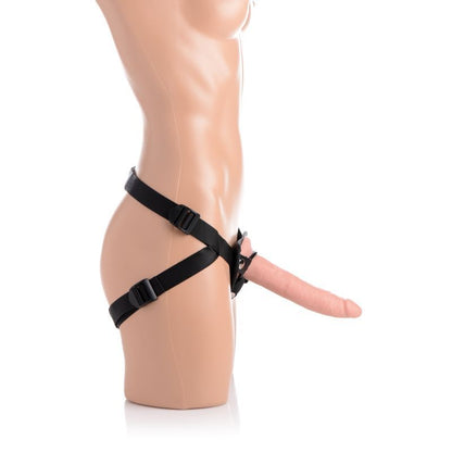 Charmed 7.5" Silicone Dildo w Harness Flesh