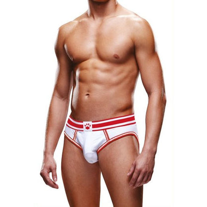 Prowler Open Back Brief Red/White