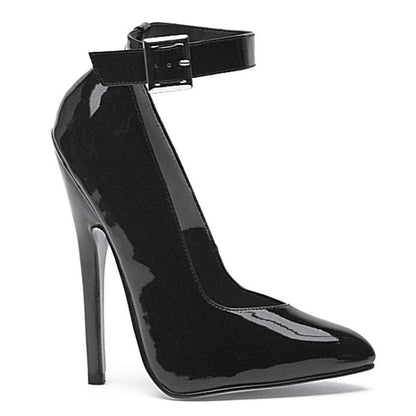 Fetish Pump w Ankle Strap Black 6in