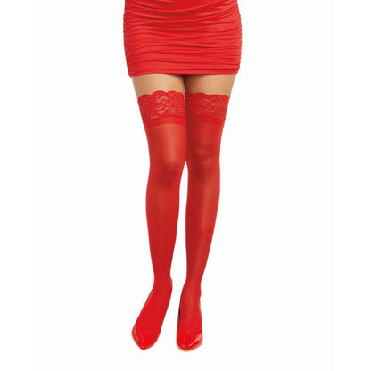 Dreamgirl Lace Top Thigh High Stockings Black