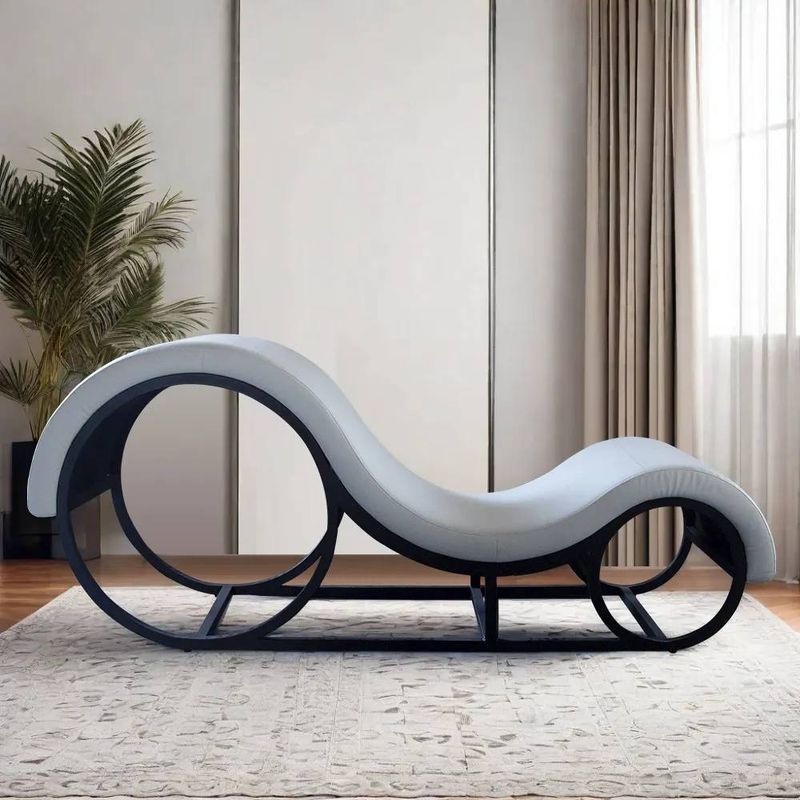 Kama Sutra Mebon Chaise Love Lounge White with Metal Frame