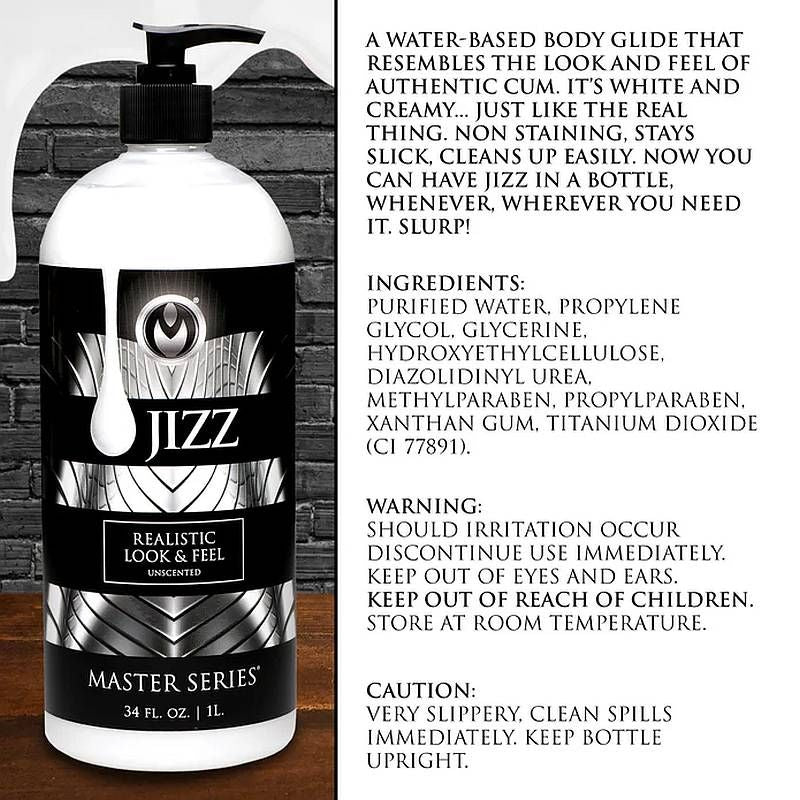 Jizz Unscented Water Based Lube 34oz